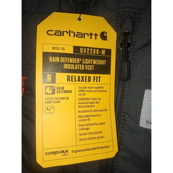 Carhartt Rain Defender Lightweight Workwear Insulated Vest Size Large - Picture 6 of 7